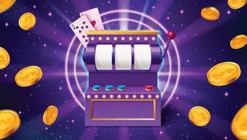 gold coins flying around a slot machine