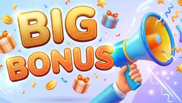 "Big Bonus" sign with loudspeaker