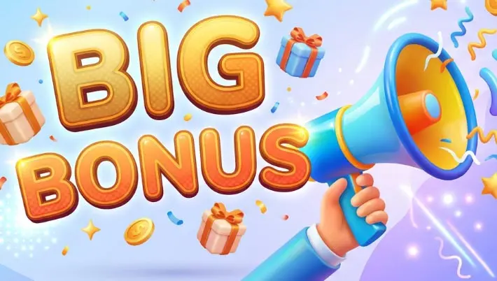 Panneau « Gros bonus » avec haut-parleur