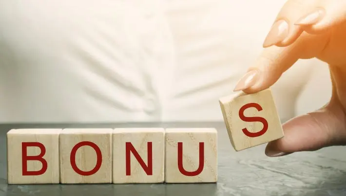"bonus" spelled out in blocks