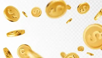 floating gold cryptocoins