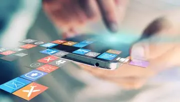 swiping down on mobile apps