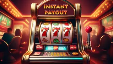 slot machine displaying sign "Instant Withdrawal"