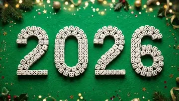 Dice spelling out "2026" 