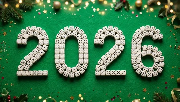 Dice spelling out "2026" 