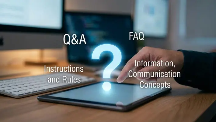 man typing questions into a laptop  