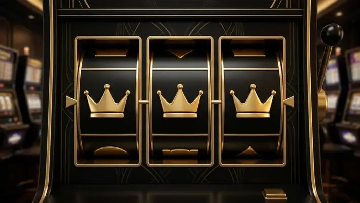 Luxury slots reels with 3 gold crowns