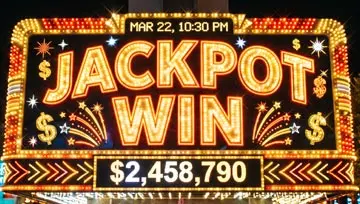 "Jackpot Win" sign in lights