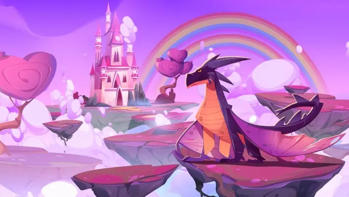 anime castle with dragon guard 