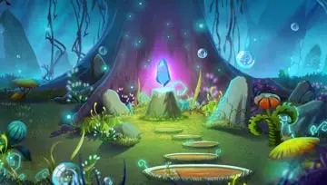 background image showing a magical forest scene  