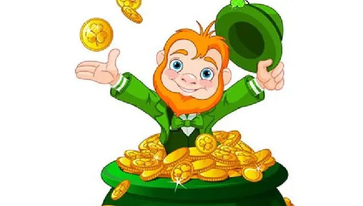 leprechaun sitting in a pot of money
