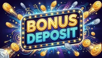 "bonus deposit" sign in bright lights