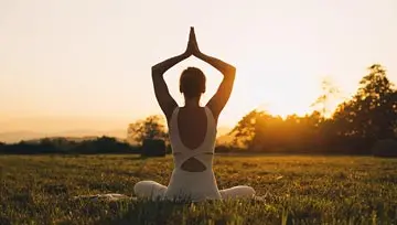 young woman in a yoga pose 