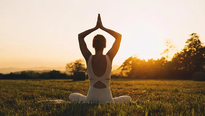 young woman in a yoga pose 