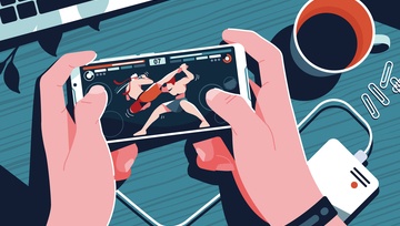 gamer playing on mobile