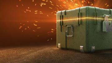 metal loot box opening with light streaming out