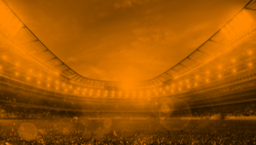 Soccer field with lights on