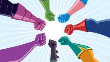 seven superhero fists