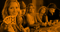 a table of gamblers at an on-site casino